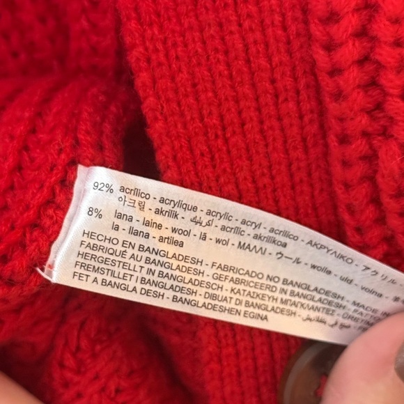 Zara Red Knit Cardiganan - Picture 4 of 5